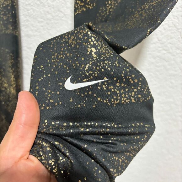 Nike Dri-Fit Womens Mid Rise Stretch Compression Leggings Large in Black Printed - Picture 7 of 9